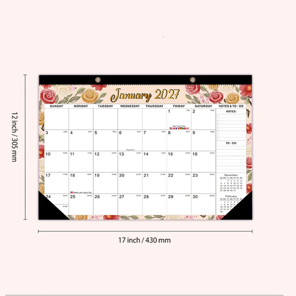 2027 Large 18-Month Wall and Desk Planner with Removable Monthly Pages