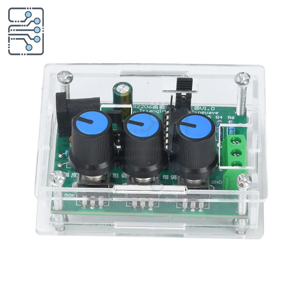 Enhanced Function Signal Generator DIY Kit - Adjustable Sine, Triangle, Square Wave Output, 1Hz to 1MHz, DC 9-12V