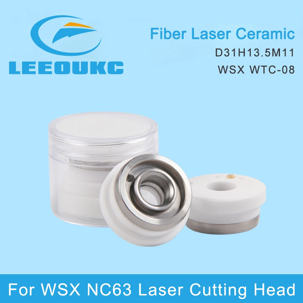 

LEEOUKC WSX Laser Ceramic WTC- 08 D31 H13.5 M11 Laser Head Nozzle Holder Sensor Part for WSX NC63 FIber Cutting Head