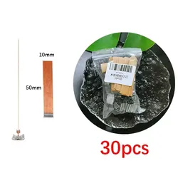 High-Quality Wooden Candle Wick Kit with Clips - Smokeless Candle Making Supplies (30pcs) (10mm x 50mm)