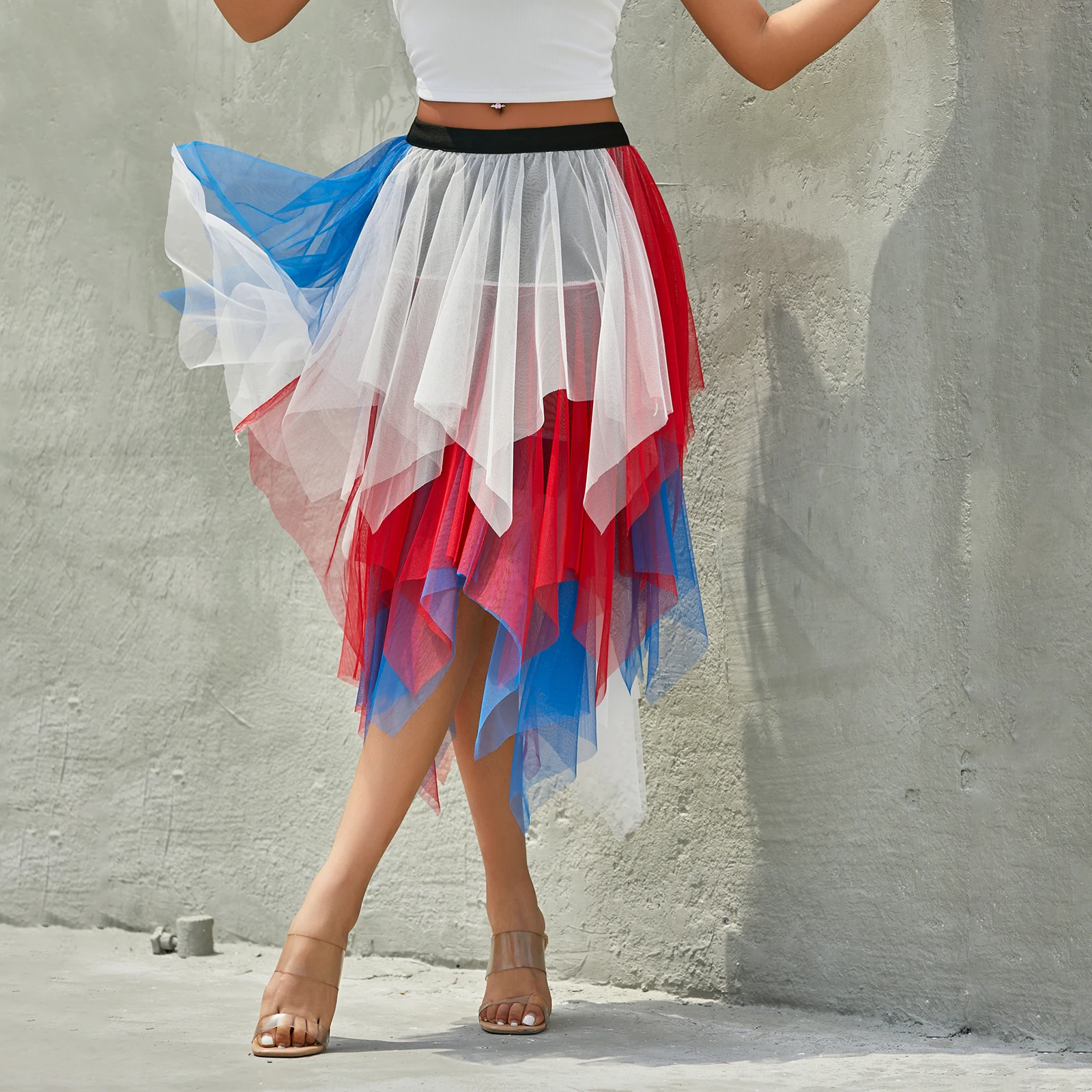 A-Line Tulle Skirts | Modest Multi Layer Tulle Skirt Black / XL