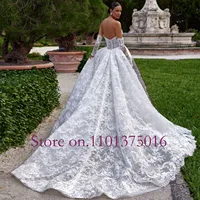 Pearls Sweetheart Neck Detachable Long Sleeve 2 Pieces High Quality Lace Mermaid Wedding Dress Elegant Vestido De Noiva Sereia 2