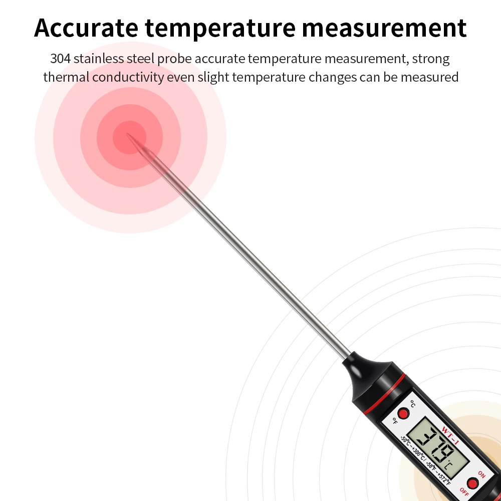 Precision Stainless Steel Probe Kitchen Thermometer