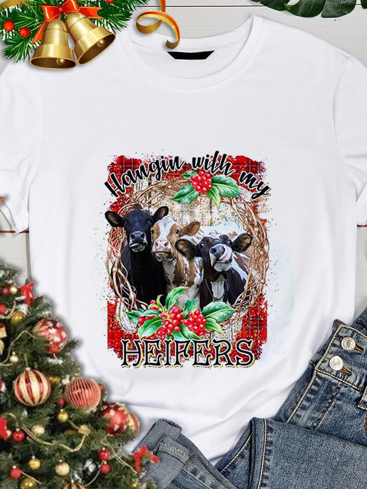 

Women T-shirt Funny Christmas Day Print Kawaii TShirt Female Clothing Oversized Summer Funny Cute Short Sleeve Casual T-shirt