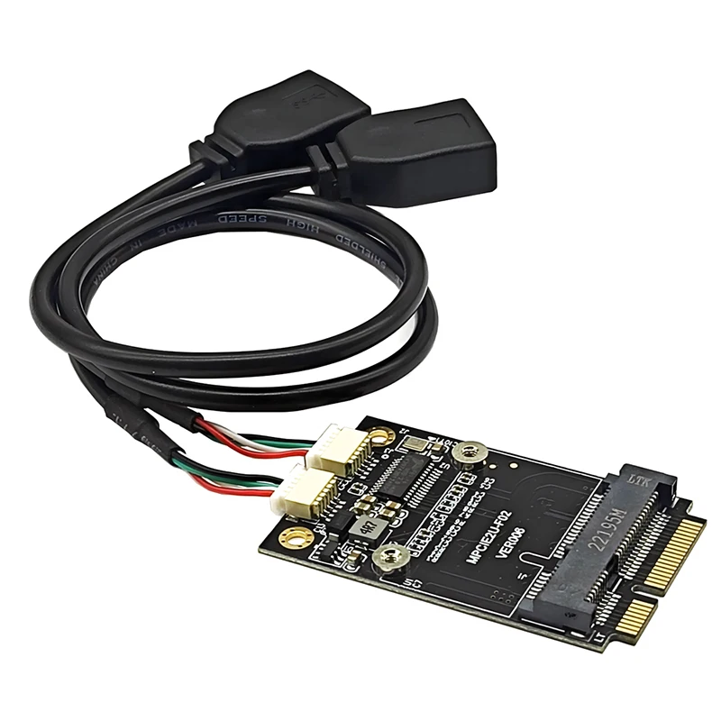 

Адаптер Mini PCI Express на двойной USB, USB 2,0, 5 Pin, 2 порта