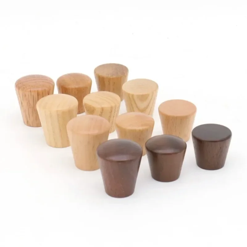 Furniture Handles Kitchen Door Handles 6Pcs Wardrobe Knobs Wooden Cabinets Conical Handles Door Drawer Pulls Single Hole Round