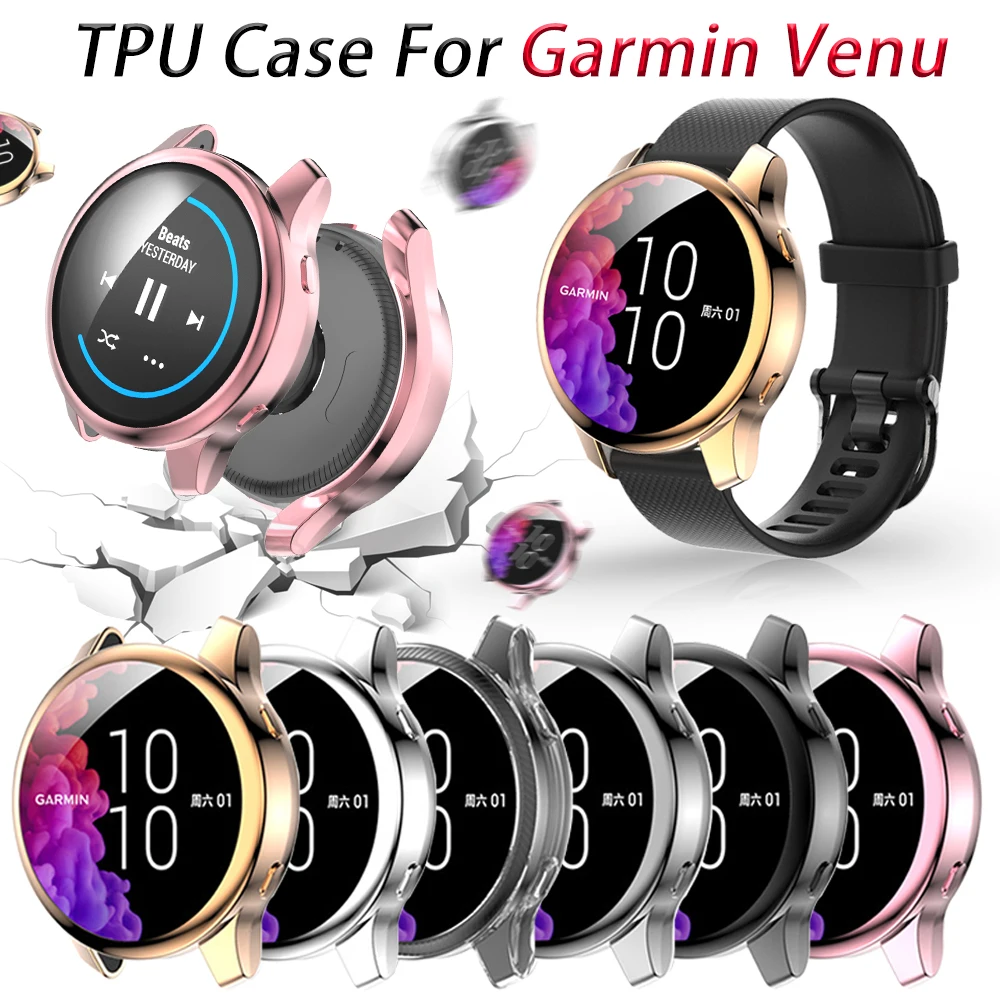 Protective Case For Garmin Venu Watch TPU Cover Bumper With All-Around Screen Protector Smartwatch Anti-shock Shell Accessories watch screen protector case apple watch screen protector case watch protective case watch cover watch protective cover