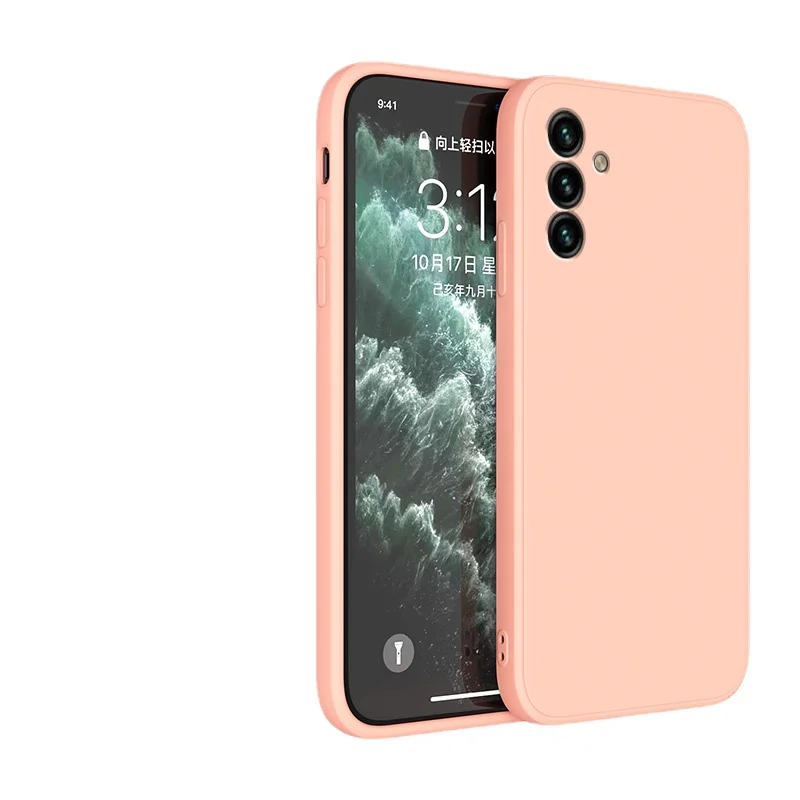 Soft Silicone Square Frame Case with Camera Protection - Stylish Back Cover