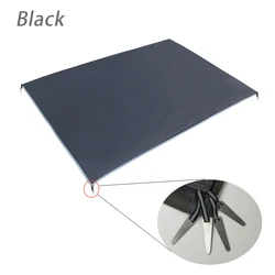 Ultralight Waterproof Tent Footprint and Picnic Mat with Windproof Stakes - 0.75 x 2.1m (Black)