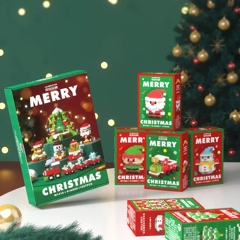 Christmas Gifts Micro Building Block Santa Claus Reindeer Christmas Eve Puzzle Assembling Bricks Table Children Xmas New Year 6