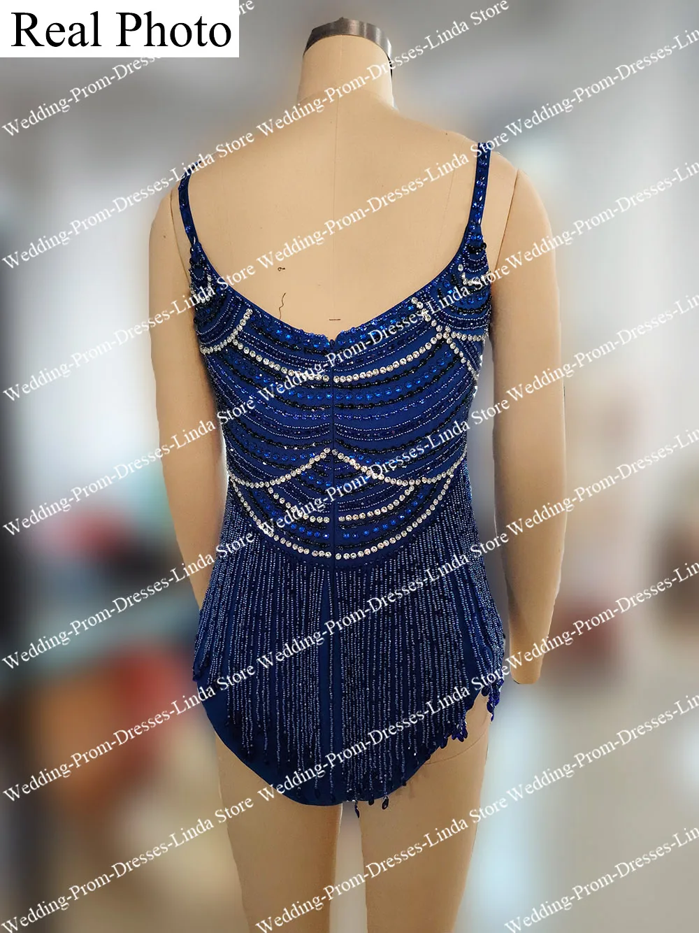 Bodysuit Cocktail Dress for Women Spaghetti Strap Above Knee Prom Party Gala Special Events Short Tassel cocktail dress
