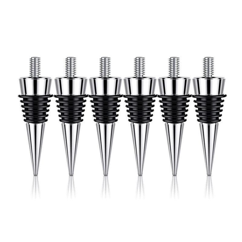 6 Pieces Metal Bottle Stopper Blank Zinc Alloy Wine Bottle Stopper Kit