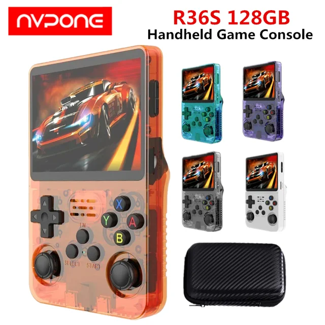 Console de jeu Portable R36S 128 go, système Linux, écran IPS 3.5 pouces, lecteur vidéo de poche pour MAME/N64/PS1/CPS2/CPS 1