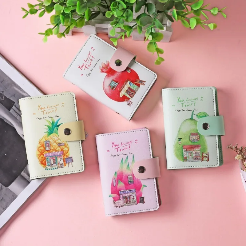 PU Leather Function 26-bit Business Card Wallet Cartoon Badges Stock PU Leather ID Holders Card Coin Purse for Women Girls