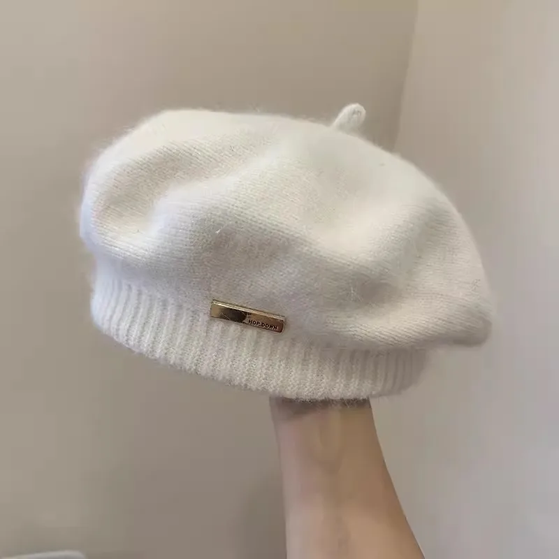Korean Version Rabbit Fur Beret for Autumn Winter