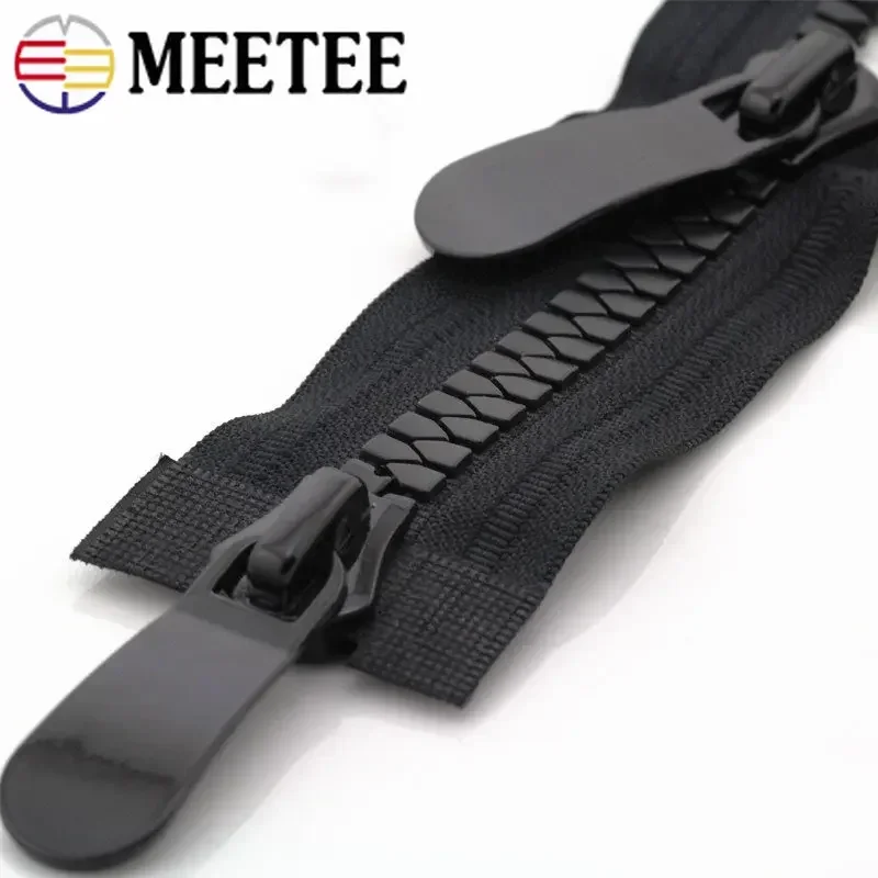 Meetee 8 #15 # Cerniere In Resina 70-150Cm Open End Long Zip Down Jacket Coat Doppi Cursori Per Cucire Indumenti Riparazione Accessori Su Misura