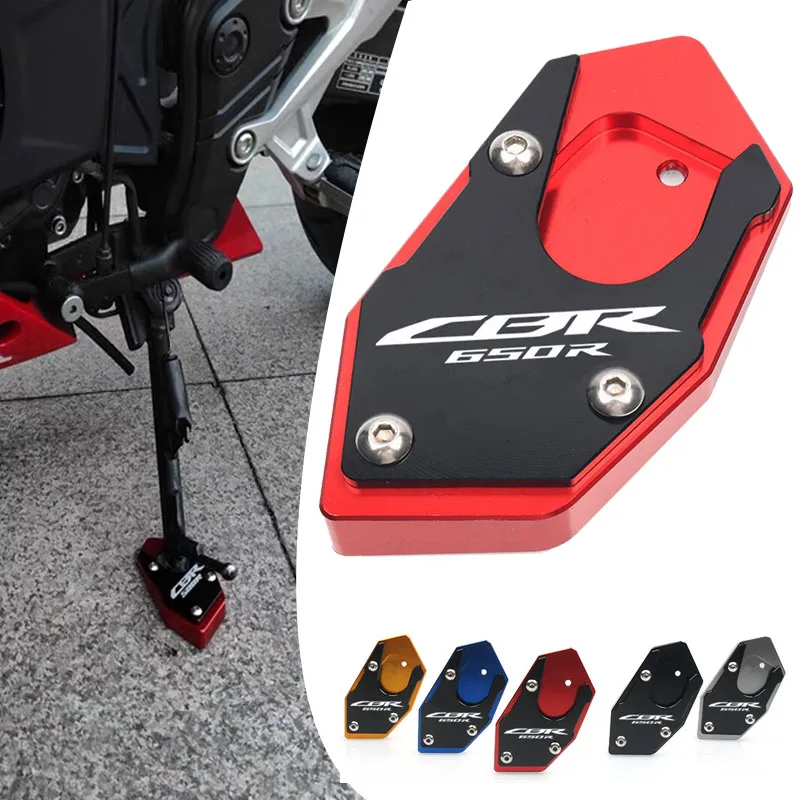 

For HONDA CBR650R CB650R CBR650F CB650F Motorcycle CNC Kickstand Foot Side Stand Extension Pad Support Plate Enlarge Stand