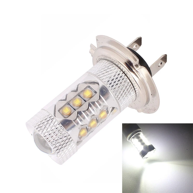 

H7 80W 800LM 6500K White Light 16-3535-LEDs Car Foglight , Constant Current , DC12-24V(White Light)