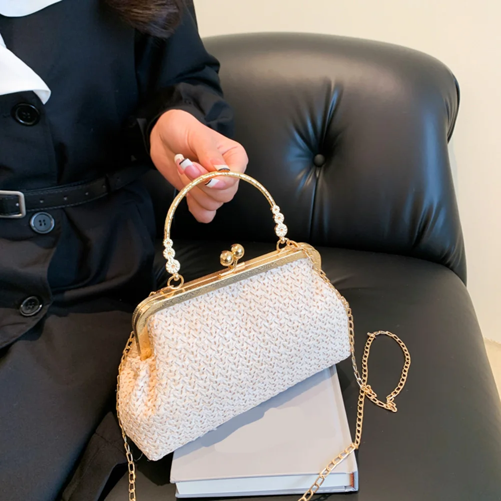 

Fashion Chain Ladies Clutch Purse Shell Shape Handbags Casual Elegant Exquisite Handmade Temperament Bag for Travel Street Photo