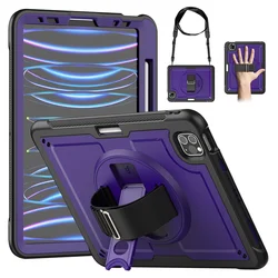 Premium Shockproof Tablet Case with Shoulder Strap, Universal Fit - iPad Air 4th 5th (Purple)
