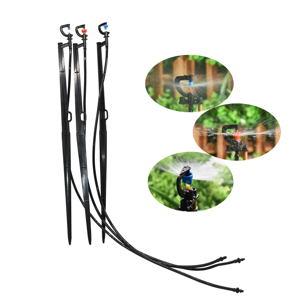 180 360 도 굴절 마이크로 급수 스프링클러 분무기, 말뚝 회전 굴절 정원 관개..