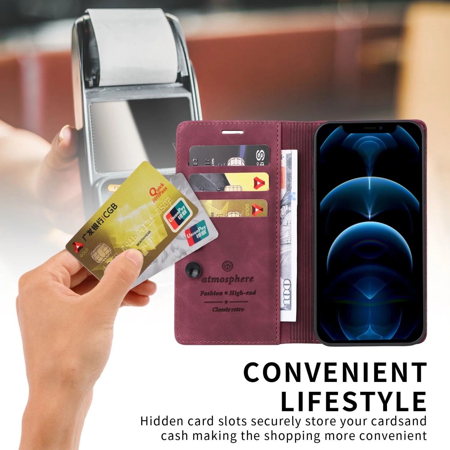 Luxurious Leather Flip Phone Case & Wallet Cover