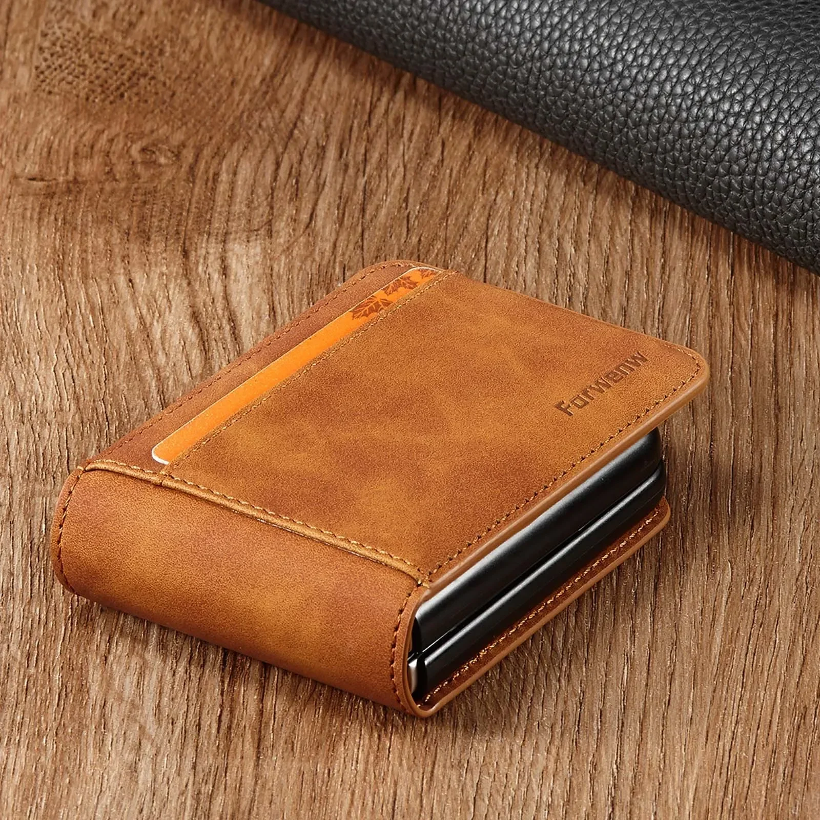 Ultra Thin Flip Leather Wallet Case with Card Slot & Magnetic Closure