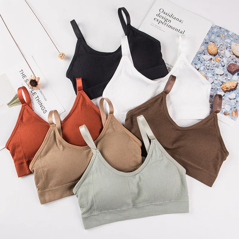 Sports Bra Women Seamless Back Sport Underwear Elastic Fitness Crop Top Yoga Vest Breathable Athletic Brassiere Casul Wear