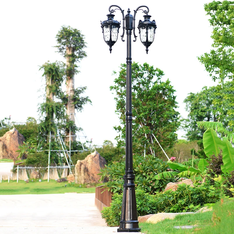 2.3M Garden Street Lights Lawn Flowers Park Waterproof Outdoor Villa High Pole Landscape