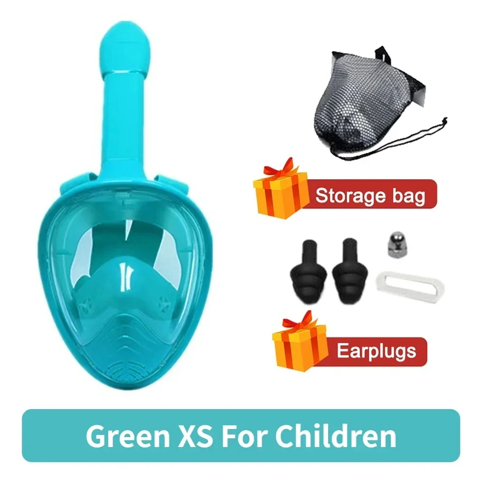 Face Children Underwater Snorkeling Full Swimming Mask Set Scuba Diving Respirator Masks Anti Fog Safe Breathing for Kids Adult