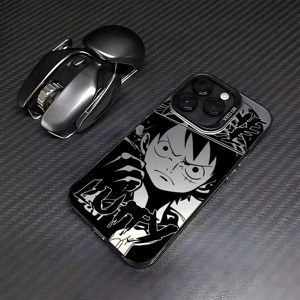 thumbnail image 1 of Funda de teléfono de Anime One Pieces Luffy Zoro para iPhone 16 15 14 13 12 11 Pro Max X XR XSMAX 8 7 Plus, parte trasera mate a prueba de golpes, 1 of 5