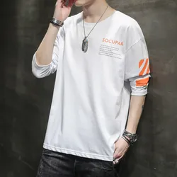 Men's Clothing 2023 Autumn and Winter New Fashion Letter Printed Round Neck Long Sleeved Simplicity Versatile Casual Pullover