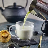 250ml Double Walled Glass Coffee Mugs Insulated Borosilicate Glass Coffee Cups with Handle for Cappuccino, Latte, Tea, Hot/Cold 4