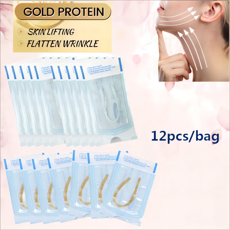 20-50Pcs Absorbent Collagen Threads No Needle Gold Protein Line Anti Aging Women Collagen Face Filler Protein Thread Skin Care