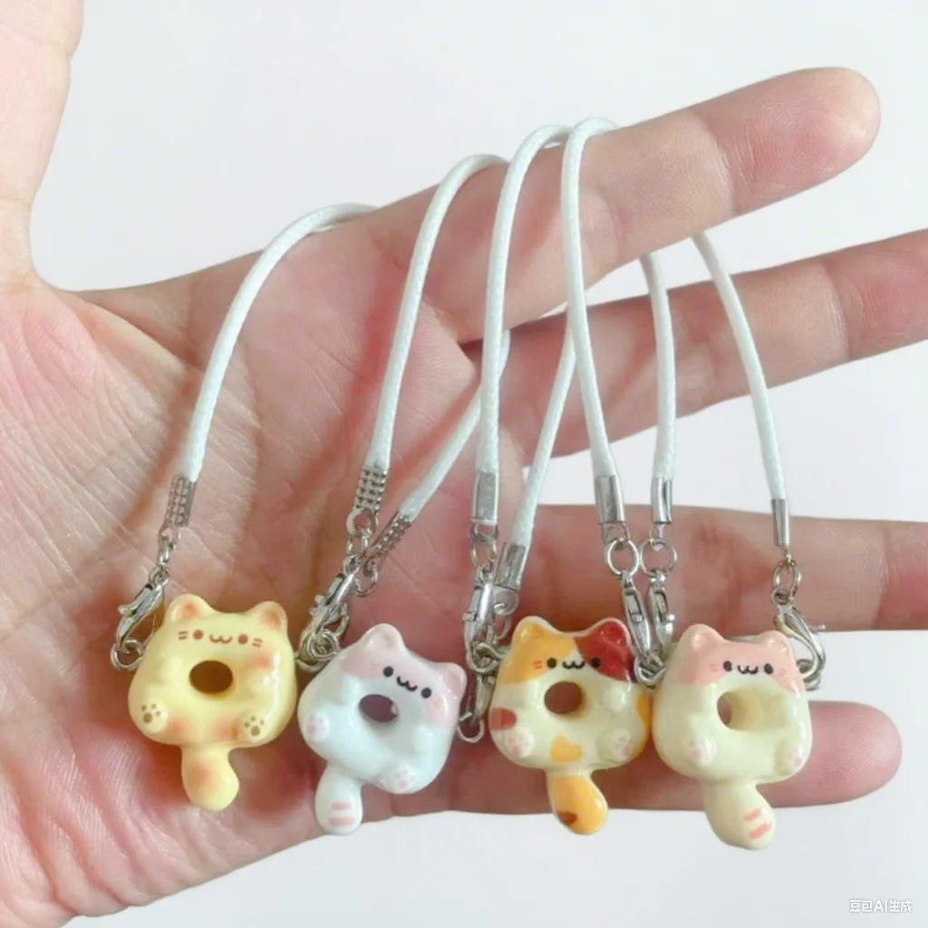 Clothes Accessories For Labubu 15 Cm 17 Cm Dolls 1st To 3rd Generation Cute Dumb Little Bear Donut Cat Necklaced Bag Pendant