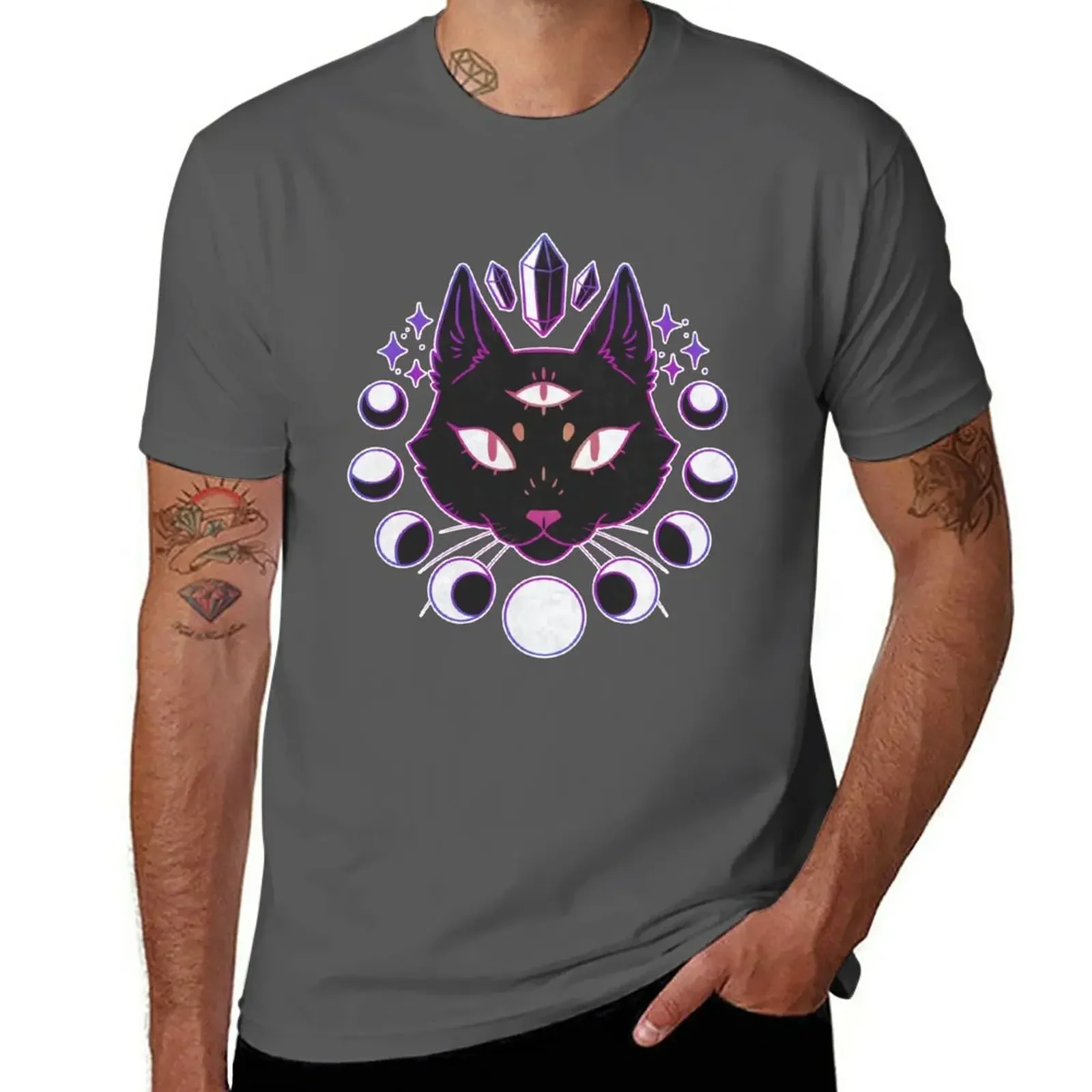 

Lunar Cat T-Shirt aesthetic clothes sweat oversized mens tall t shirts