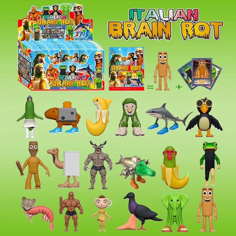 Italian Brainrot Figuren - 8 Meme-Charaktere Als 3D-Deko Für Schreibtisch