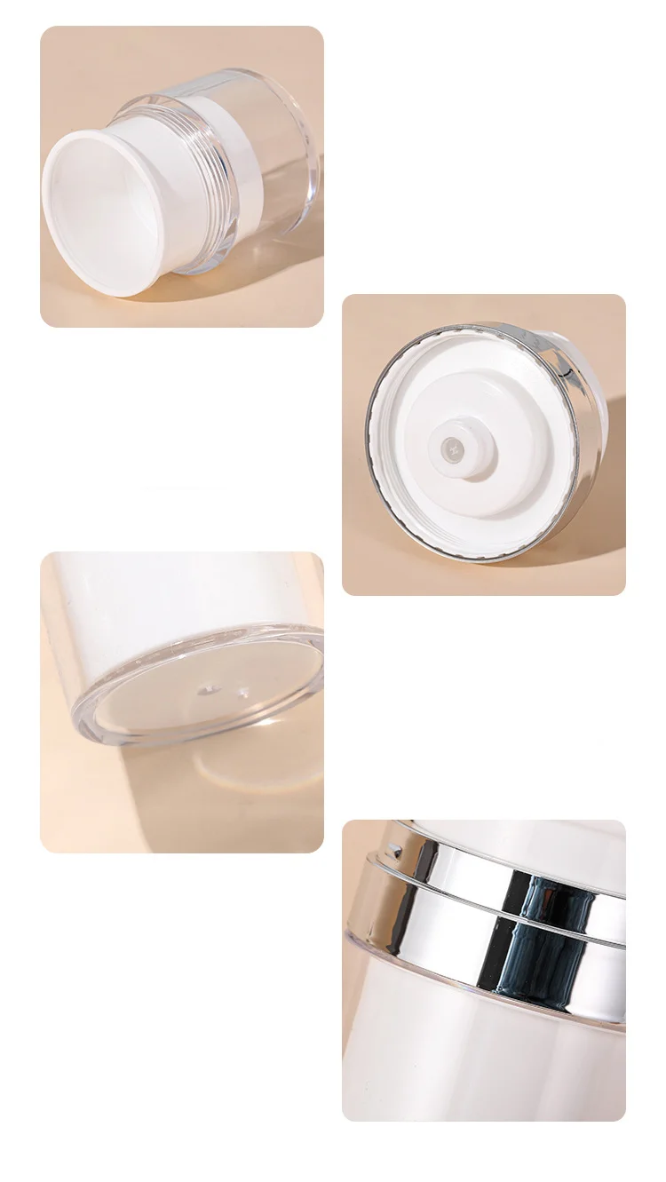 아크릴 덕빌 펌프 압축 진공 크림, 로션 및 크림 병, 스킨 케어 병, 재활용 가능한 휴대용 병, 15g, 30g, 50g, 100g