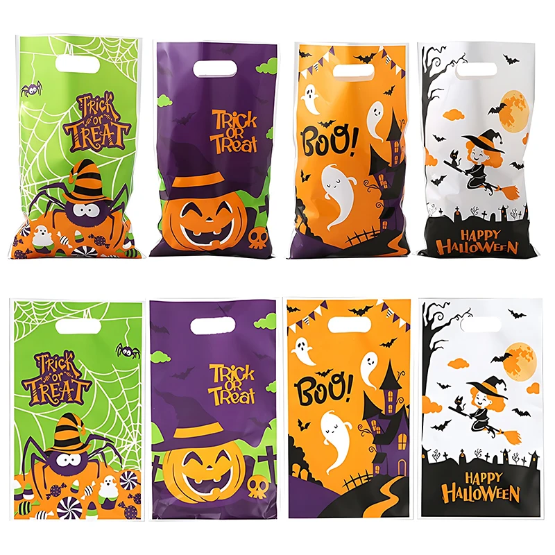 Halloween Themed Candy Bag Gift Tote Assorted Styles Pumpkin Ghost