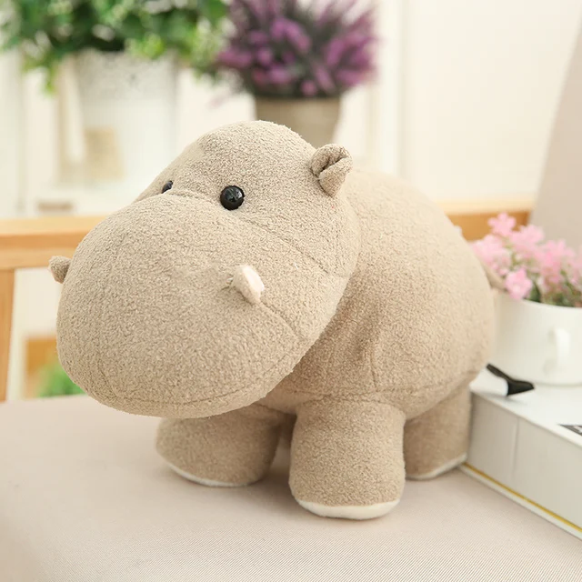 20/35cm Big Head Hippo Plush Toy Soft Cartoon Animal Hippopotamus Stuffed Doll Cute Home Decoration Baby Children Birthday Gift