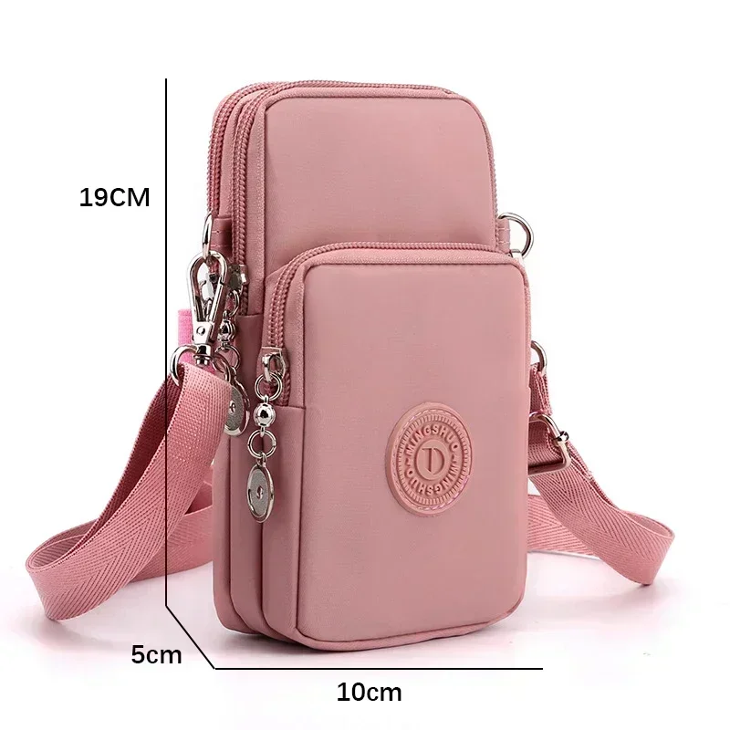 New Women Mobile Phone Bag Nylon Cell Phone Bag Coin Purse Strap Shoulder Bag Small Crossbody Bags for Women Wallet Travel Purse