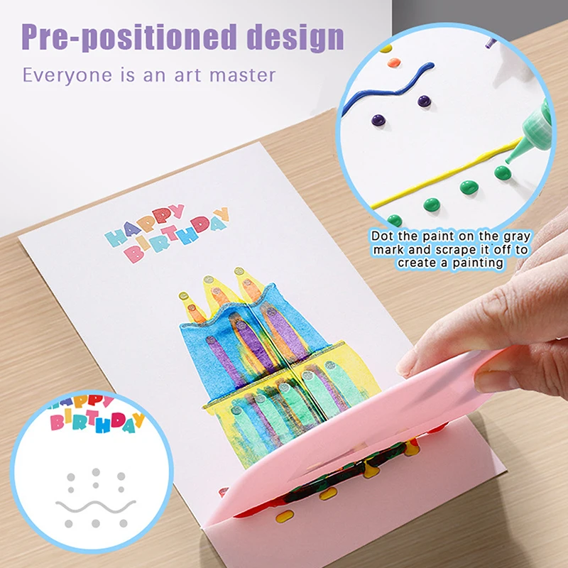 20pcs/set DIY Rainbow Scratch Art Painting Kit For Kids Funny DIY Postcards Novelty Gift For Toddler Party Activities