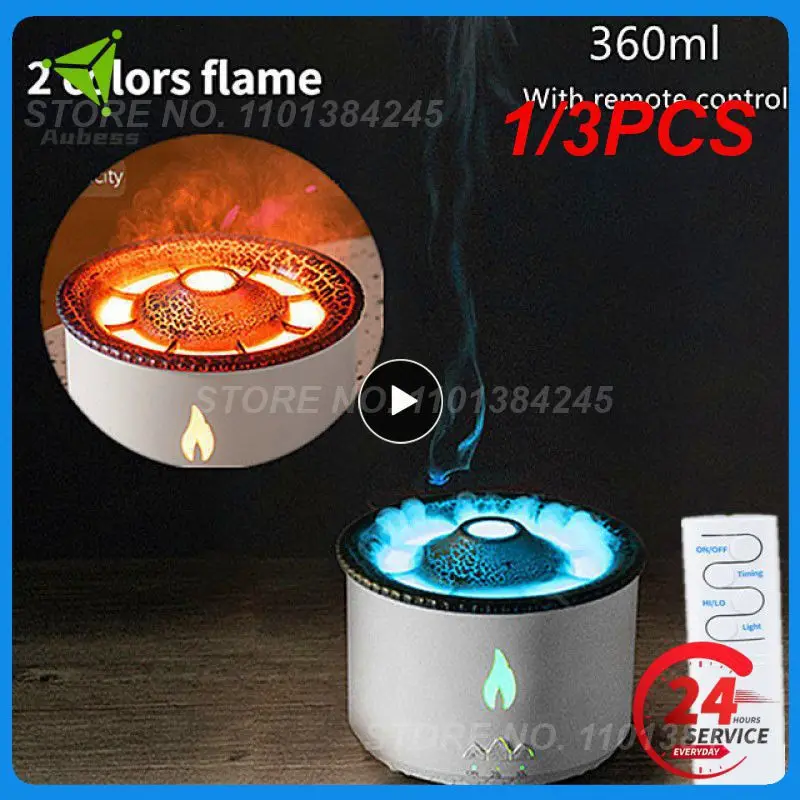 

1/3 шт. Новый диффузор с вулканическим пламенем, лампа с эфирным маслом, туман, ароматерапия, медуза, декомпрессионная имитация пламени