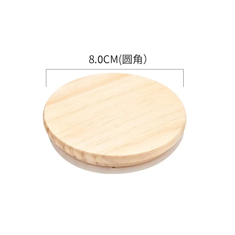 Pine Lid Sealed Silicone Cup Lid with Rounded Corners Pine Wooden Cup Kitchen Fresh-keeping Lids