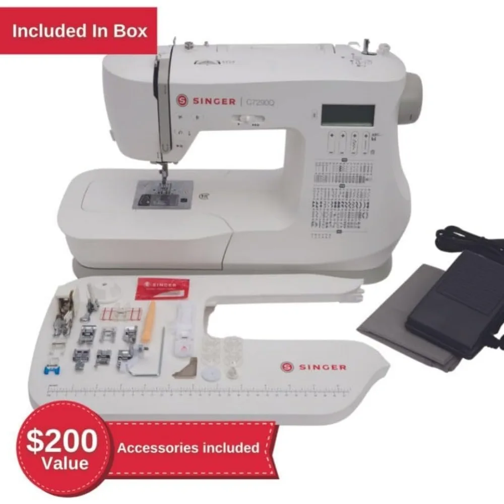 C7290Q Computerized Sewing & Quilting Machine with Extension Table, 12 Presser Feet & Accessories|417 Stitch Applications 2