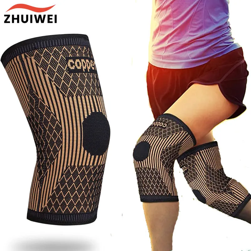 

1Pcs Band Copper Nylon Knee Brace Relief Arthritis Pain Support Knee Sleeve Compression Sports Fitness Workout Knee Protection