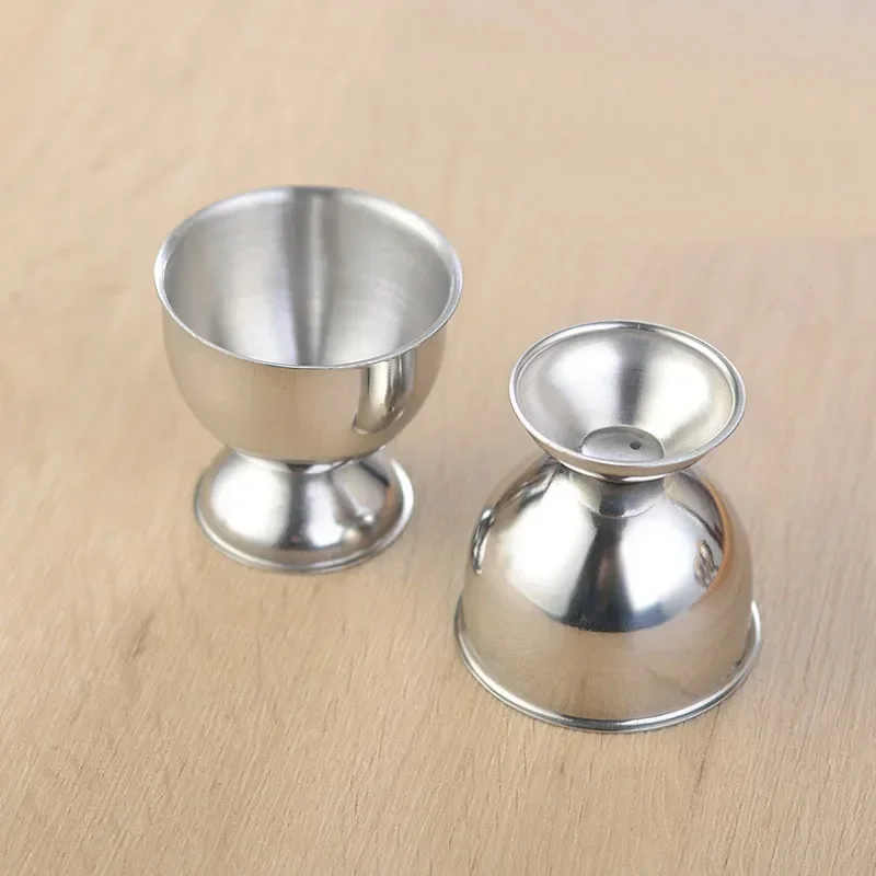 4pcs Stainless Steel Boiled Egg Cups Stand Rack Eggs Holder Kitchen Breakfast Cooking Tool