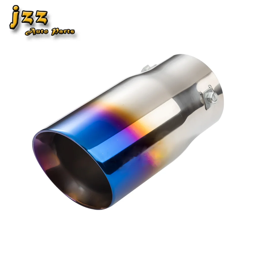 

Stainless steel titanium exhaust tip Blue 76mm Universal Muffler oval tailpipe fast shipping