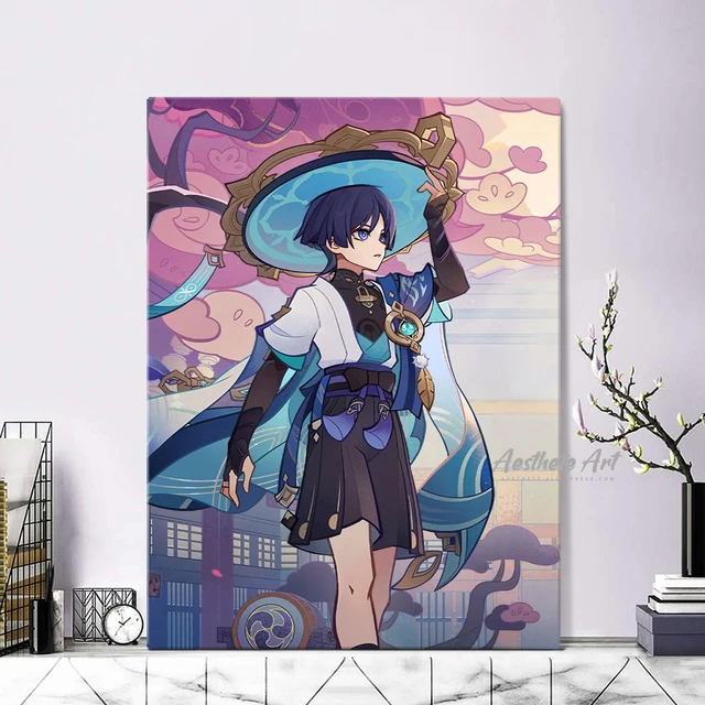 Cartaz do jogo genshin impact game personagens masculinos anime cartazes  pintura em tela parede cartaz da arte da parede imagem casa decoração -  AliExpress