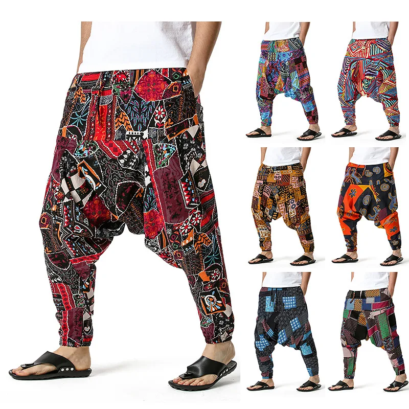 

Men's /Women's Cotton Harem Yoga Loose Pants Suspender Cross Pants Cool Youth Fashion Pants Trousers streetwear